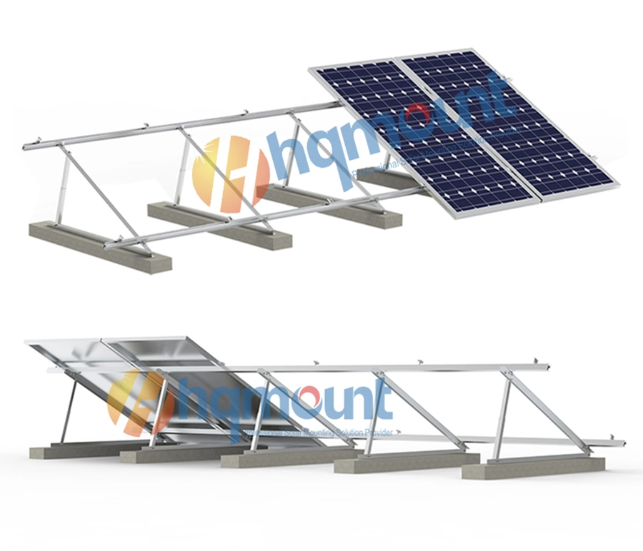 Fixed Triangle Solar PV Bracket Flat Roof Mounting System