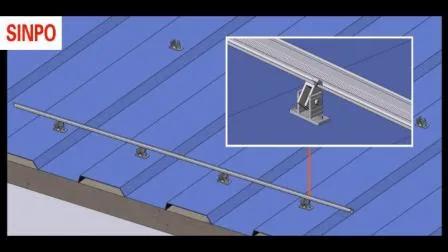 Der Hersteller passt die Aluminiumstruktur für ein festes Solarpanelsystem auf dem Metalldach an